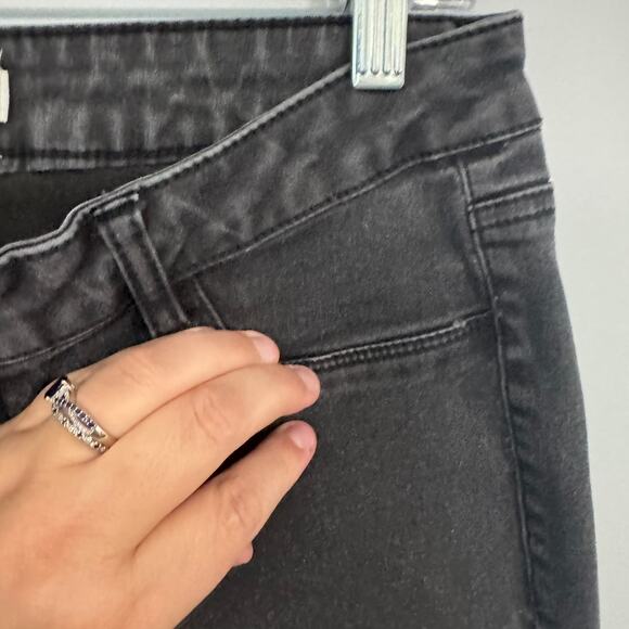 Refuge Black Jean Leggings Jeggings Women's Size 12 Faux Pockets 2% Spandex - Picture 7 of 7